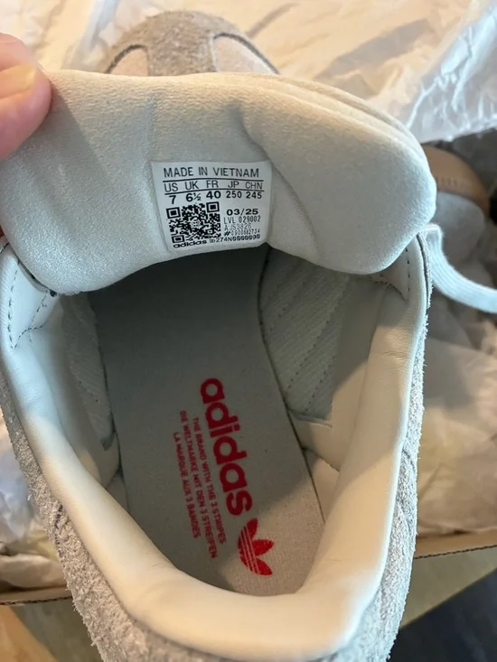 adidas Samba XLG Suede Sneaker in Light Gray and Red - Picture 5 of 5